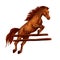 Horse jumping symbol for equine sport horserace
