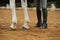 Horse legs and human legs
