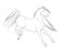 Horse Line Art Equine Horses Stallion Black White Drawing