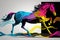 Horse line cmyk created by generative AI