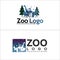 Horse lion flamingo penguin zoo wildlife logo design