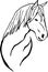 Horse looks to the left graphic image vector