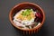 Horse mackerel sashimi with mushroom rice bowl