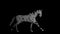 Horse made of static smoke running, seamless loop