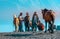 Horse is the main transportation for tourists visiting at mount Bromo