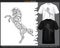 Horse mandala arts isolated on black and white t shirt