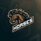 Horse mascot logo design vector with modern illustration concept style for badge, emblem and t shirt printing. Horses head