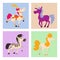 Horse pony stallion vector breeds color farm equestrian mammal domestic animal mane zoo character illustration.