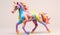 Horse, pony, toy in soft colors, plasticized material, educational material for children to play. AI generated