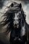 Horse portrait with smoke. Created with Generative AI