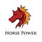 Horse power logo template, character fire power vector