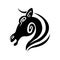 Horse profile isolated minimalistic monochrome black promo emblem
