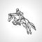 Horse race. Equestrian sport. Silhouette of racing with jockey