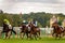 Horse race near the castle of Chantilly France