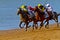 Horse race on Sanlucar of Barrameda, Spain