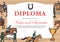 Horse race winner diploma, certificate template