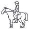 Horse racing,rider,horseman,jockey vector line icon, sign, illustration on background, editable strokes