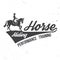 Horse racing sport club badges, patches, emblem, logo. Vector illustration. Vintage monochrome equestrian label with