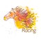 Horse racing watercolor symbol