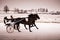 Horse racing in the winter on ice