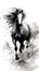 horse rendered in crayon, skillfully executed in the traditional Chinese drawing style.