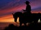 Horse and Rider Silhouette Sunset