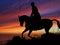 Horse and Rider Silhouette Sunset