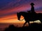 horse rider sunset pictures