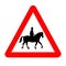 Horse and Rider Traffic Sign Isolated