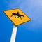 Horse rider warning road sign