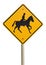 Horse rider warning traffic sign