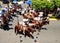 Horse riders with typical charro attire at Enrama de San Isidro Labrador in Comalcalco Tabasco Mexico.