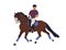 Horse riding. Happy horseman, equestrian on horseback. Horseriding, dressage activity. Smiling excited man rider on