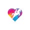 Horse riding heart shape concept logo.