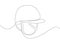 Horse riding helmet one line art. Continuous line drawing of horseback riding, equestrian, sport, leisure, gallop, horse