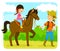 Horse riding lesson