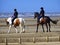 Horse riding on the sea shore