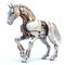 Horse robot, robotic animal isolated over white background. Created with generative Ai