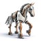 Horse robot, robotic animal isolated over white background. Created with generative Ai