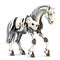 Horse robot, robotic animal isolated over white background. Created with generative Ai