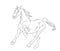 Horse running, lines, vector