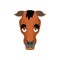 Horse sad emoji. Steed sorrowful emotions. hoss dull. Vector illustration