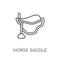 Horse saddle linear icon. Modern outline Horse saddle logo conce