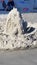 Horse sand sculpture on beach