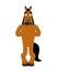 Horse scared OMG emotion. Steed Oh my God emoji. Frightened hoss. Vector illustration