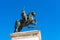 Horse sculpture of King Philip IV in Madrid, Spain. Copy space f