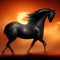 A horse in shades of brown roams freely through Mars made with AI