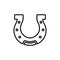 Horse Shoe Hoof Retro Steel Outline Pictogram. Lucky Fortune Flat Symbol. Good Luck Casino Playing Game Gambling Jackpot