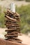 Horse Shoes Stacked on Fence Post