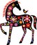 Horse with Slovak folk ornaments